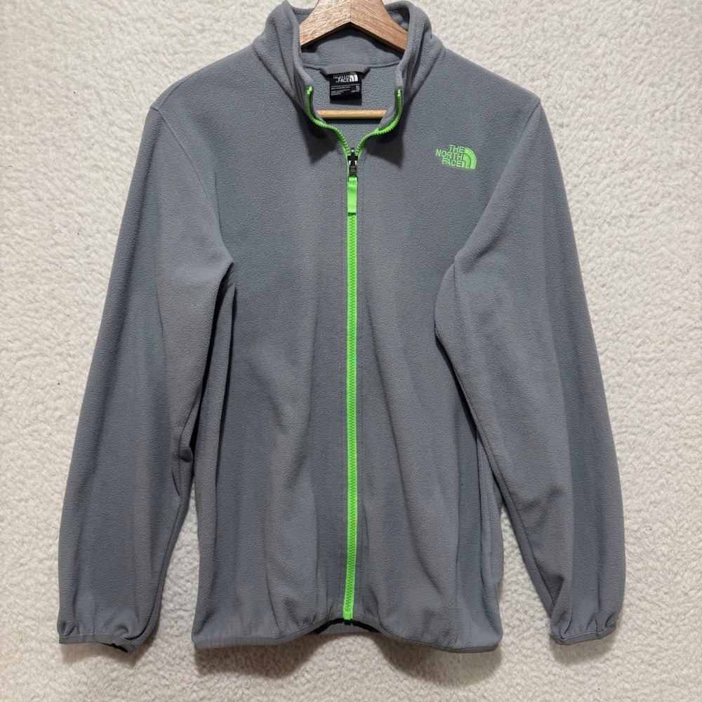 The North Face Kids Gray Fleece Full Zip Jacket Boy's Size XL 18 20